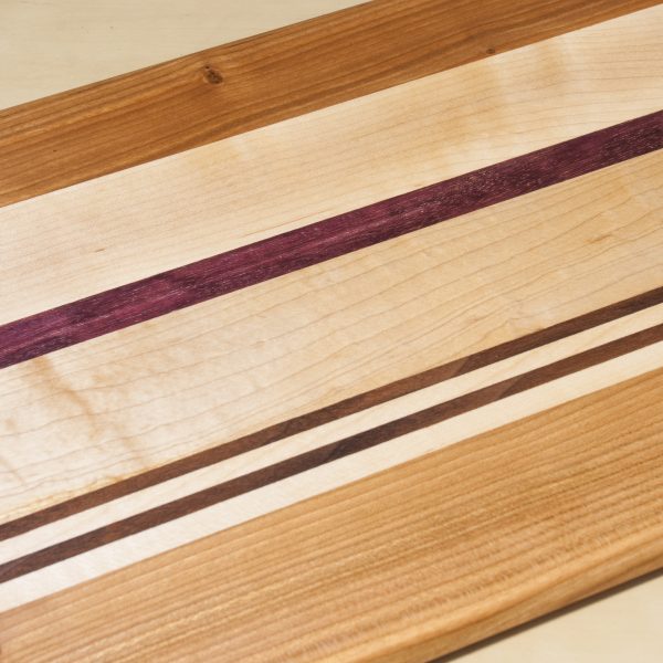 cherry maple purpleheart cutting board
